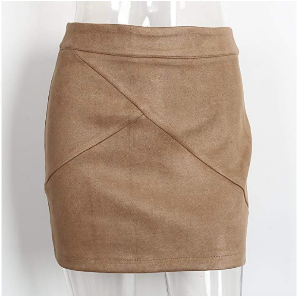 Simplee Apparel Women's High Waist Faux Suede Mini